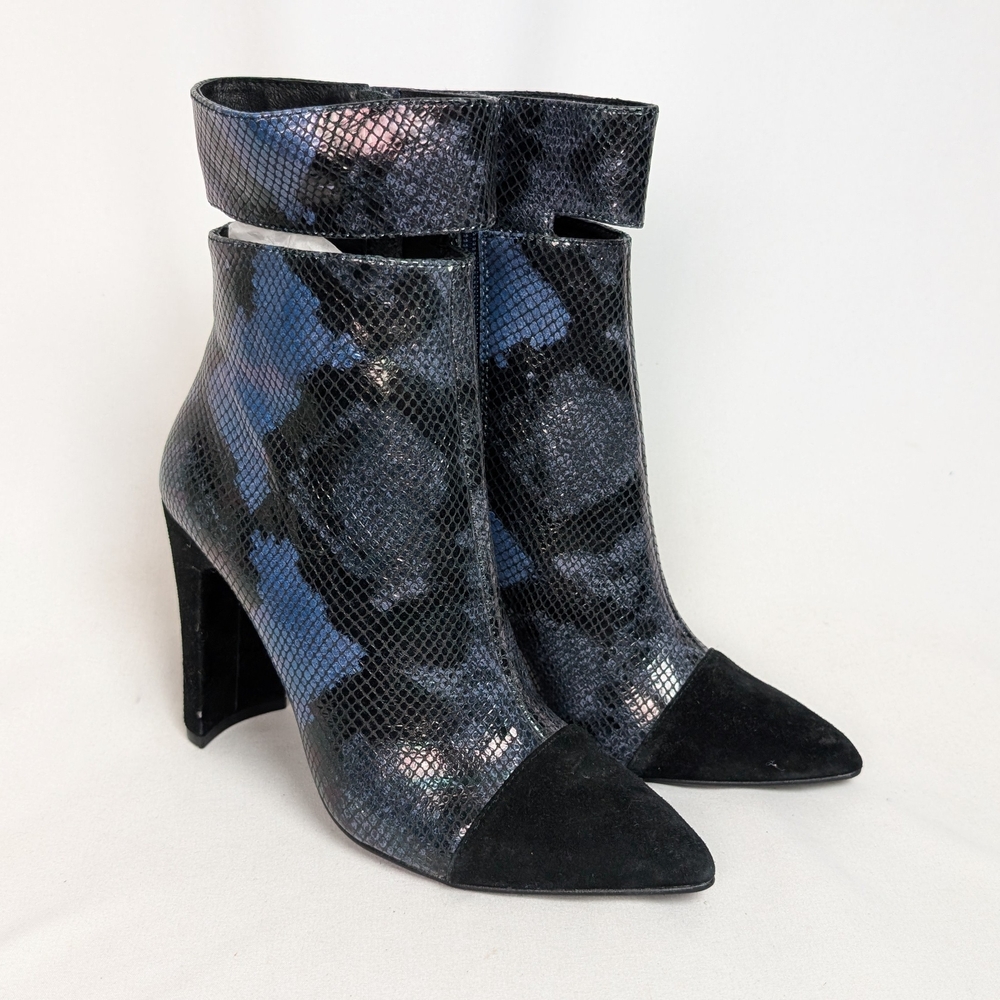 Stylish Black and Blue Women's Ankle Boots